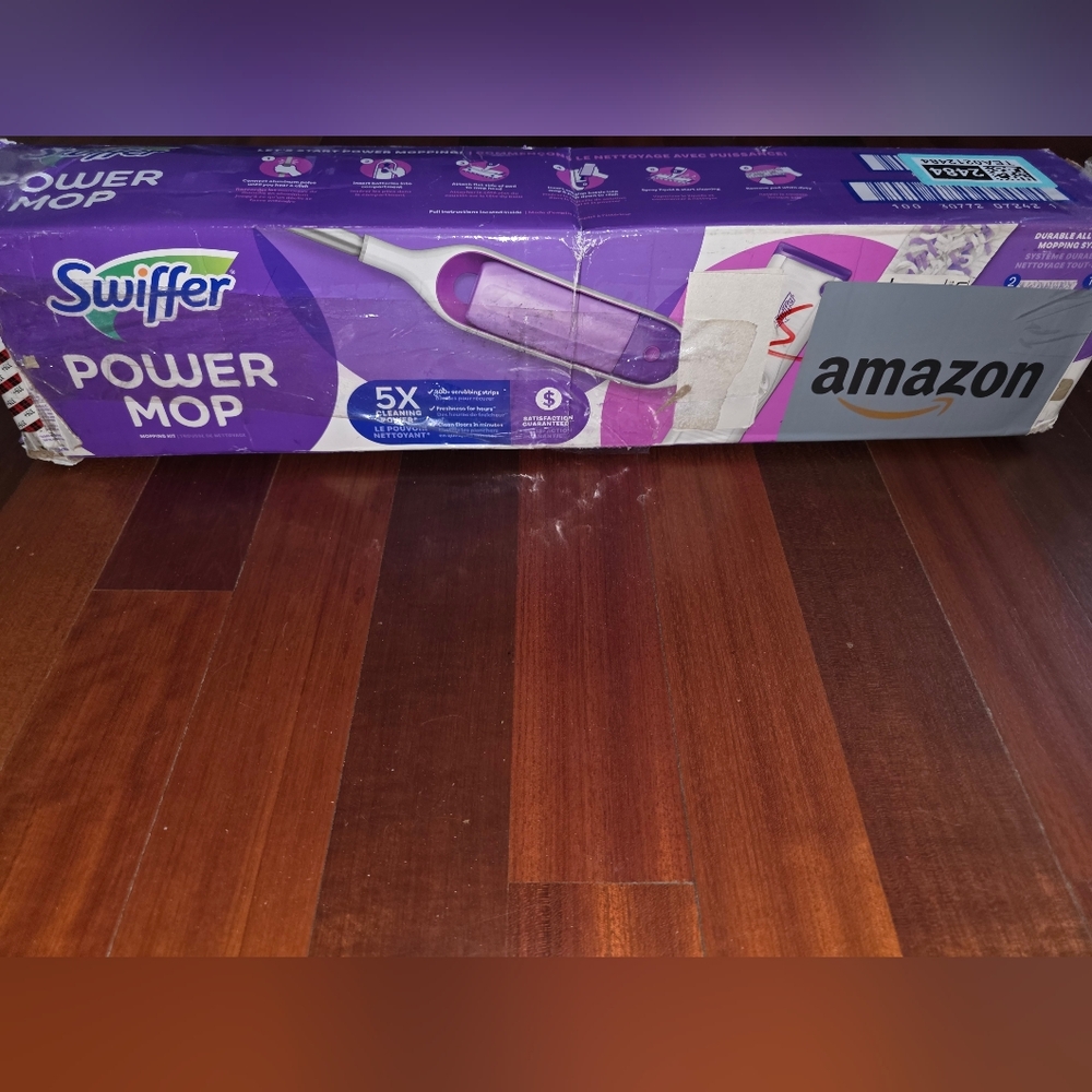 Swiffer Power Mop-Box is Opened-Unused-With 1 Full Bottle of Solution-No Pads